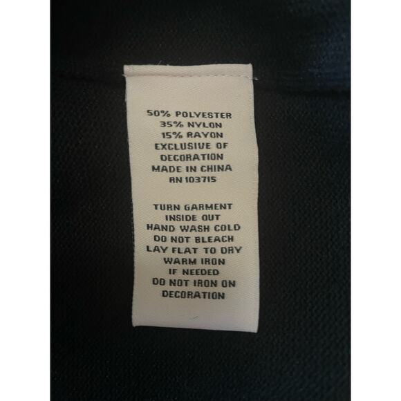 Sheer Polka Dot sleeve Sweater, Black Knit High Neck, Nanette Lepore, Ladies Med - Picture 5 of 5